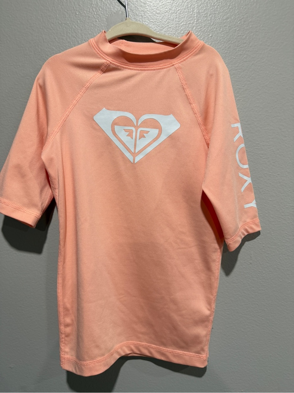 Roxy Peach Short-Sleeve Swim Top